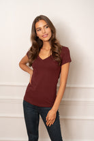 T-shirt Perfect Lines Ciemny Burgund