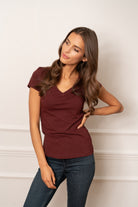 T-shirt Perfect Lines Ciemny Burgund