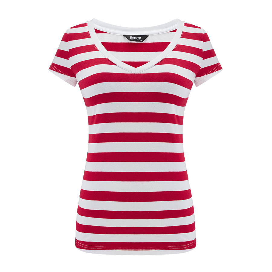 T-shirt Perfect Lines Szerokie Paski Czerwone
