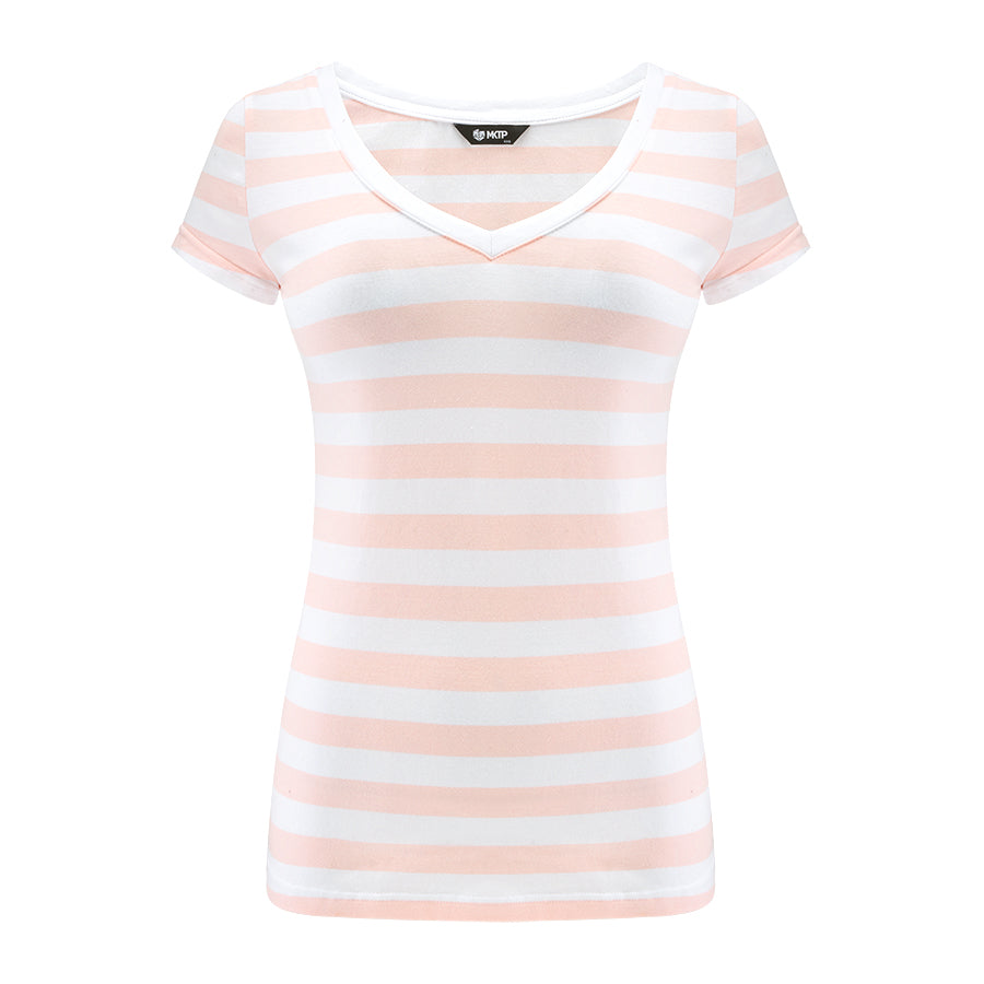 T-shirt Perfect Lines Szerokie Paski Brzoskwinia