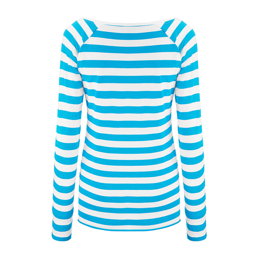 Longsleeve Dłuższa Historia Szerokie Paski Ocean