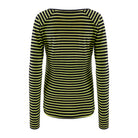 Longsleeve Dłuższa Historia Paski Czarno-limonkowe