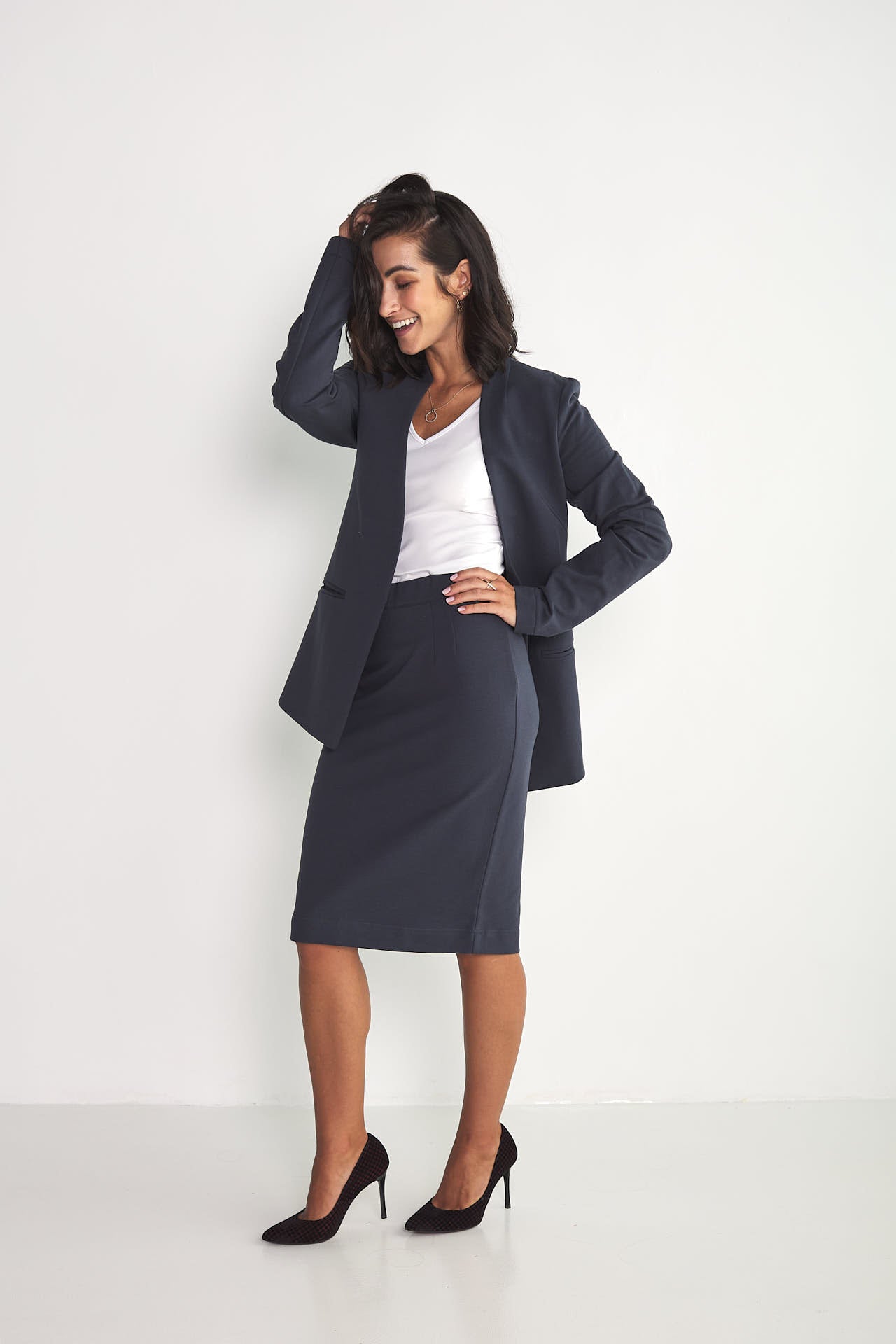 Spódnica NIEPOZORNA Zgaszony Granat