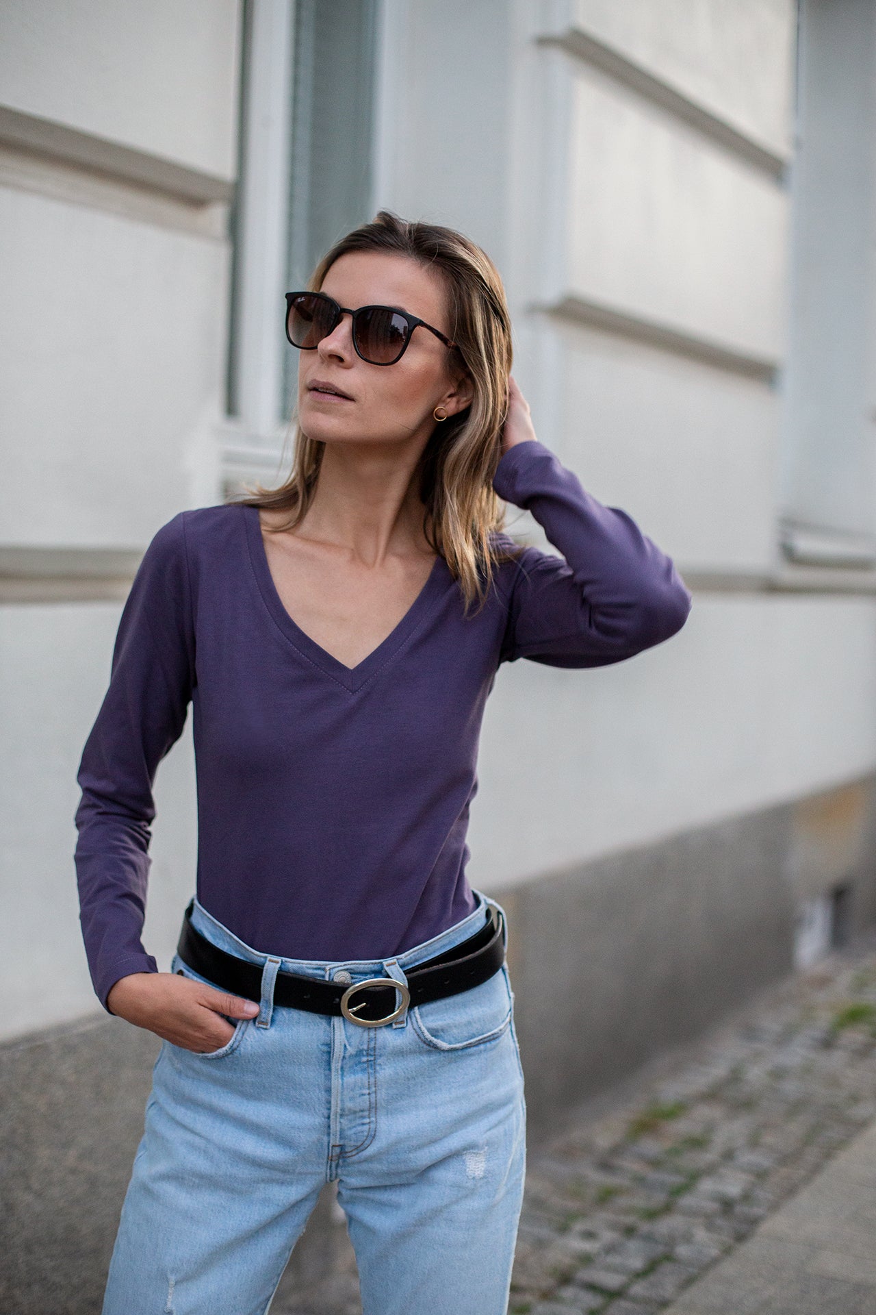 Longsleeve Perfect Lines Śliwka