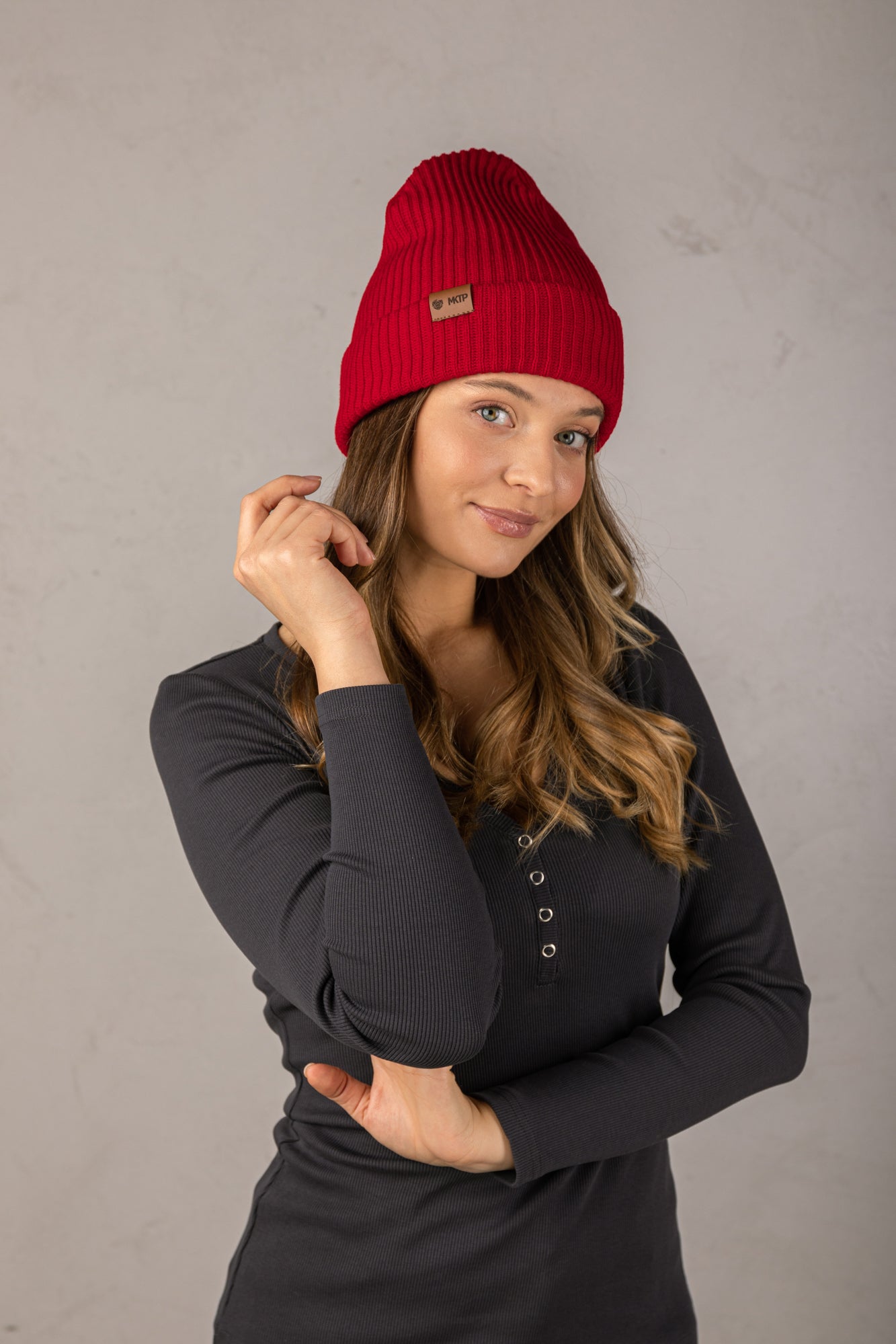 Czapka Cosy Days Czerwona 100% Merino Extra Fine