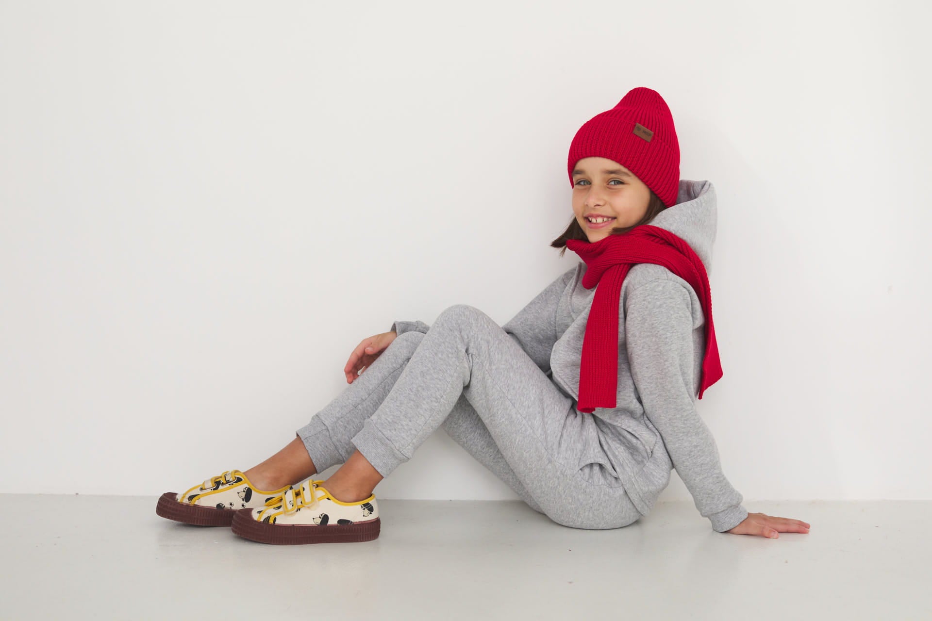 Spodnie Soft Line Kids Szary Jasny Melanż