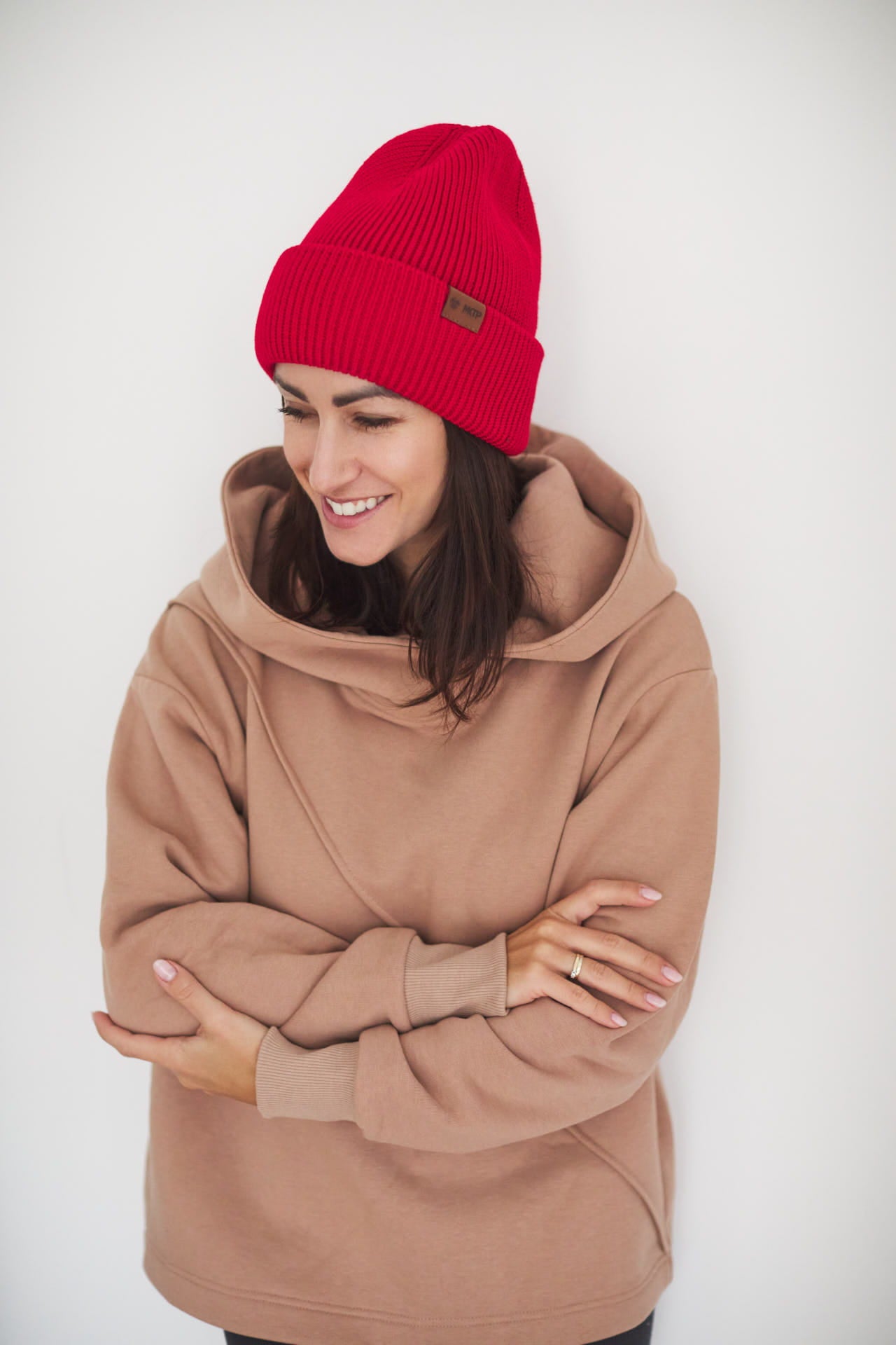 Czapka Cosy Days Czerwona 100% Merino Extra Fine