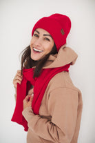 Czapka Cosy Days Czerwona 100% Merino Extra Fine