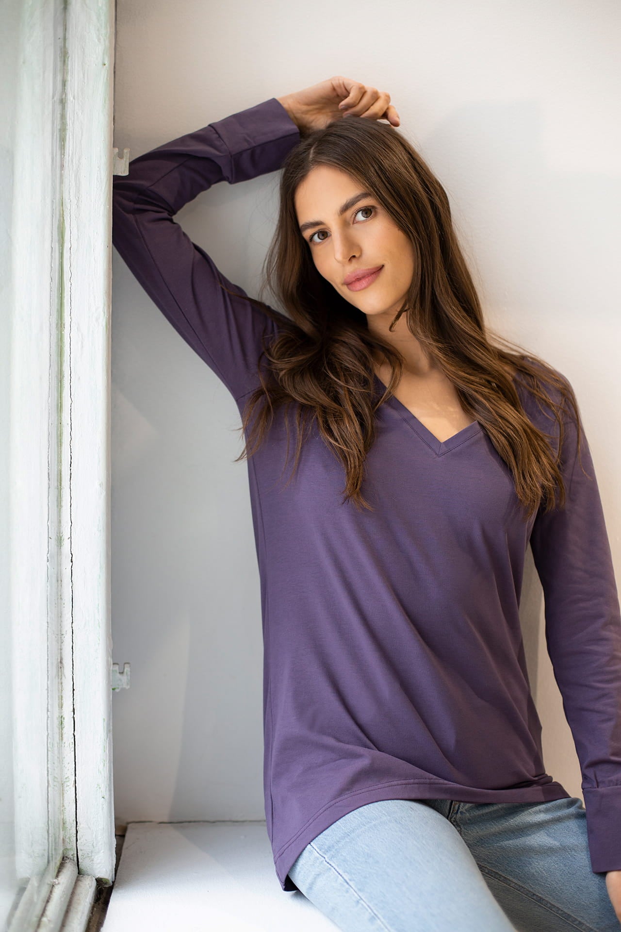 Longsleeve Daily Basic Śliwka