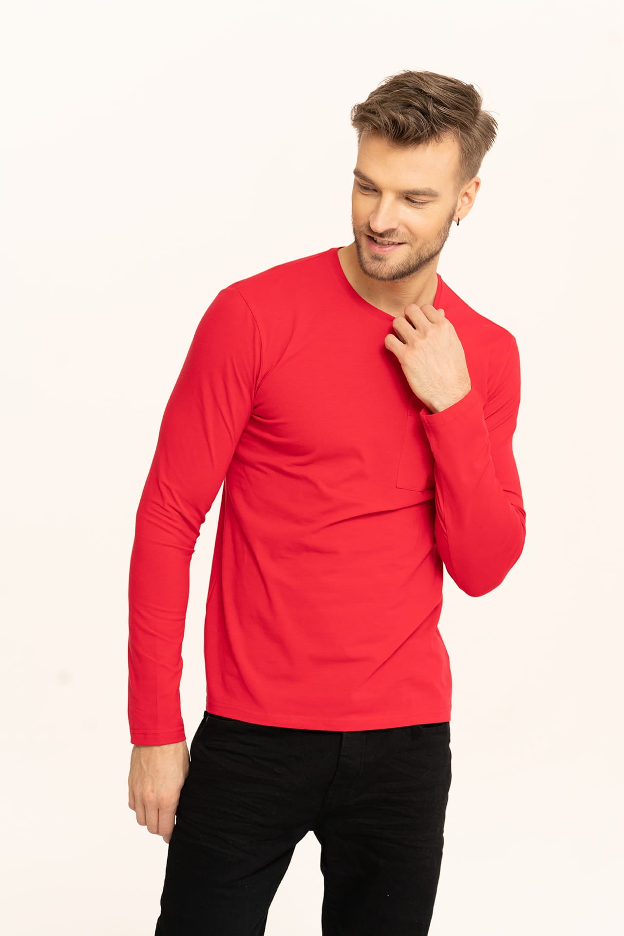 Longsleeve Męska Historia Czerwony