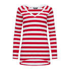 Longsleeve Daily Basic Szerokie Paski Czerwone