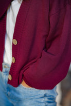 Kardigan Wool Me Tender Wino 100% Wełna Merino