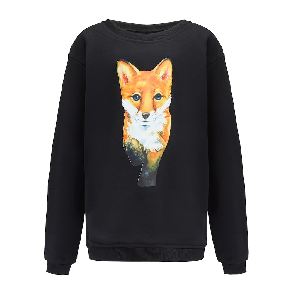 Bluza Kids z Lisem Czarna