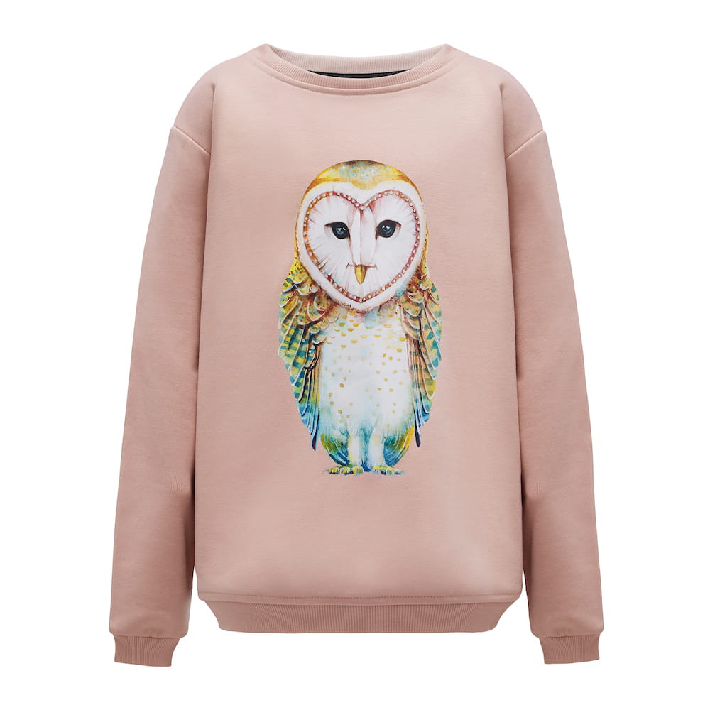 Bluza Kids z Sową Brudny Róż