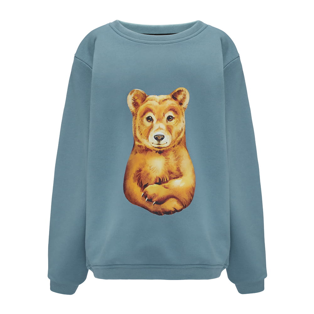 Bluza Kids z Misiem Niebieski Dżins