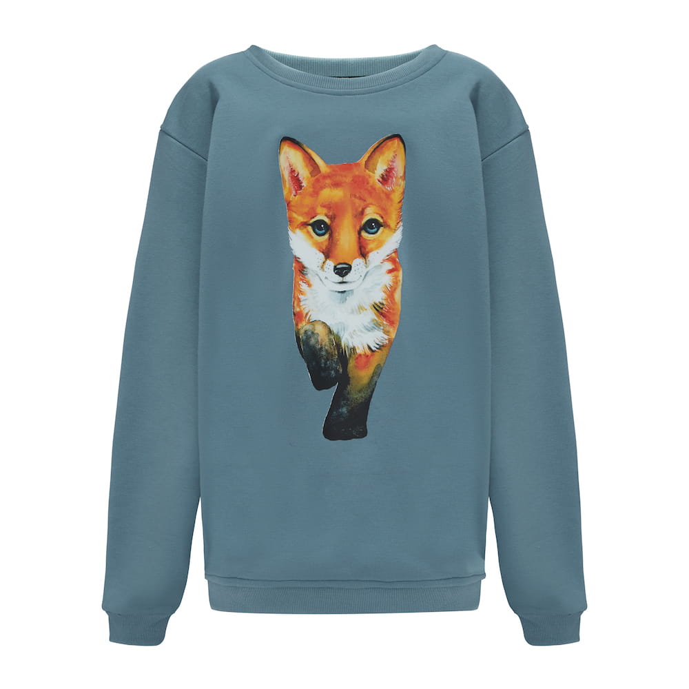 Bluza Kids z Lisem Niebieski Dżins