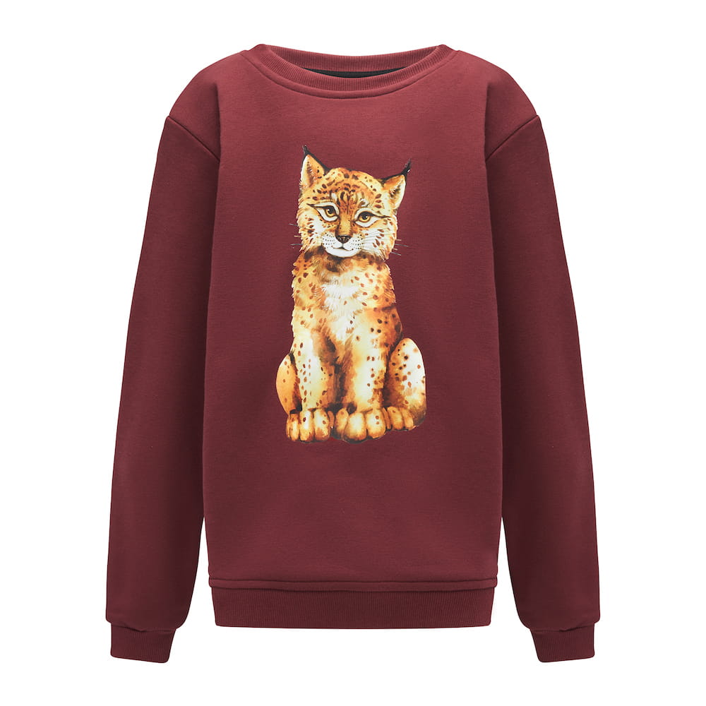 Bluza Kids z Rysiem Ciemny Burgund