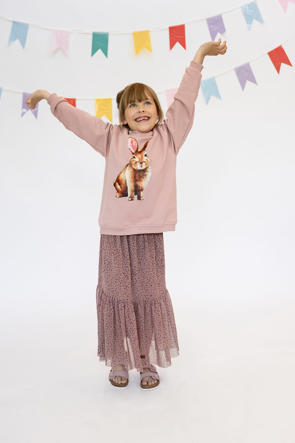 Bluza Kids z Królikiem Smoky Pink