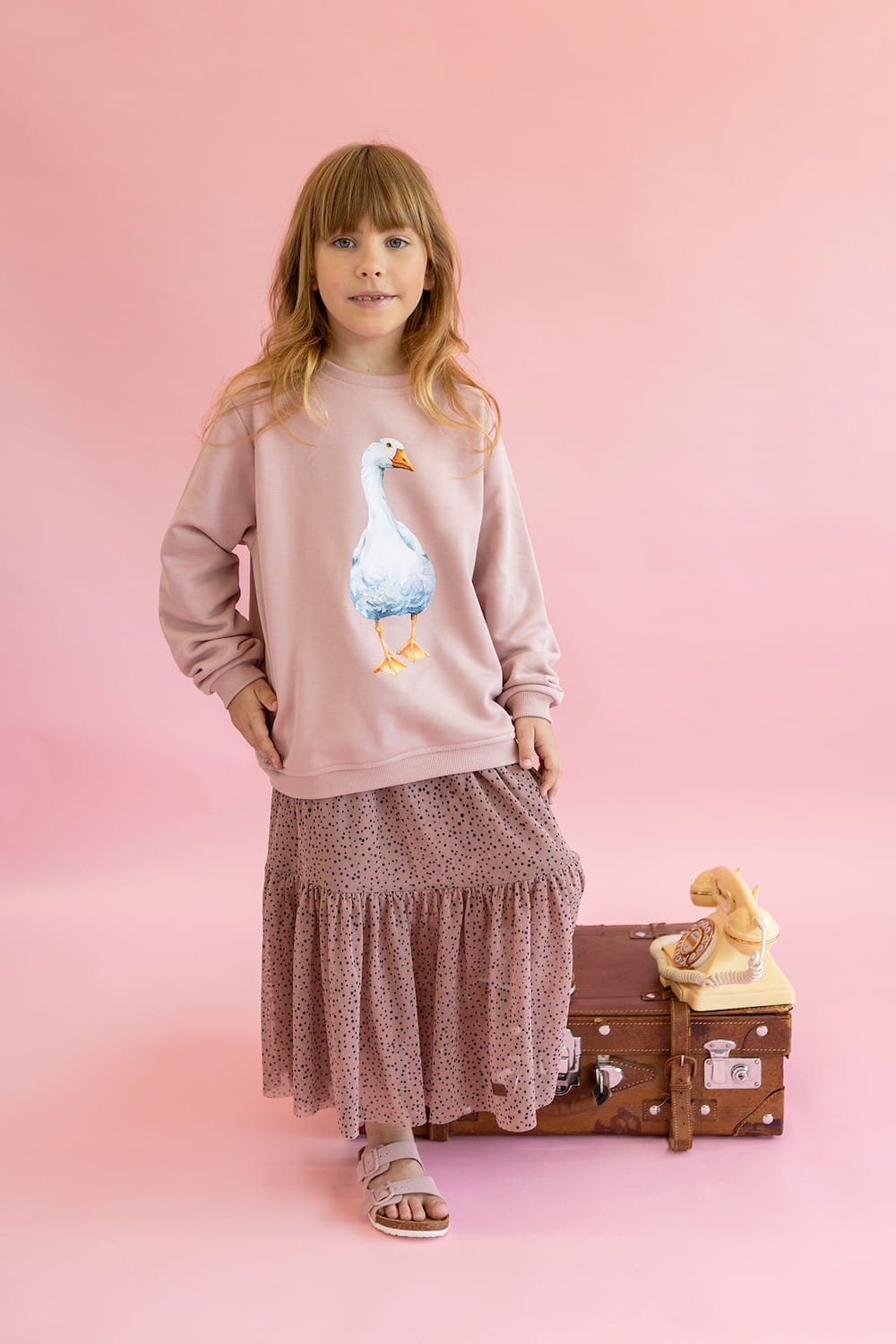 Bluza Kids z Gęsią Smoky Pink