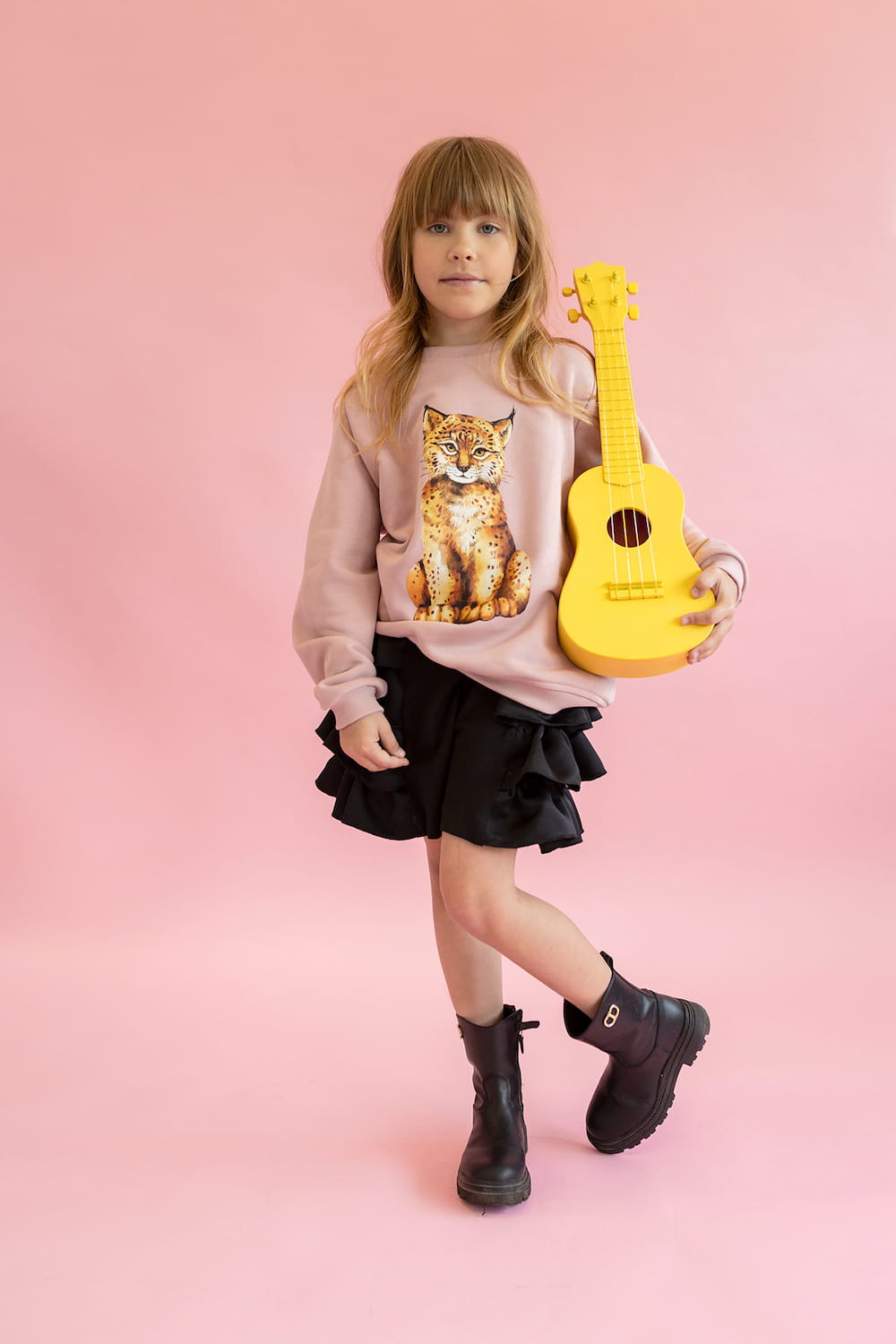 Bluza Kids z Rysiem Smoky Pink