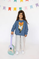 Bluza Kids z Lisem Niebieski Dżins