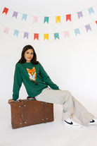 Bluza Kids z Lisem Butelkowa Zieleń