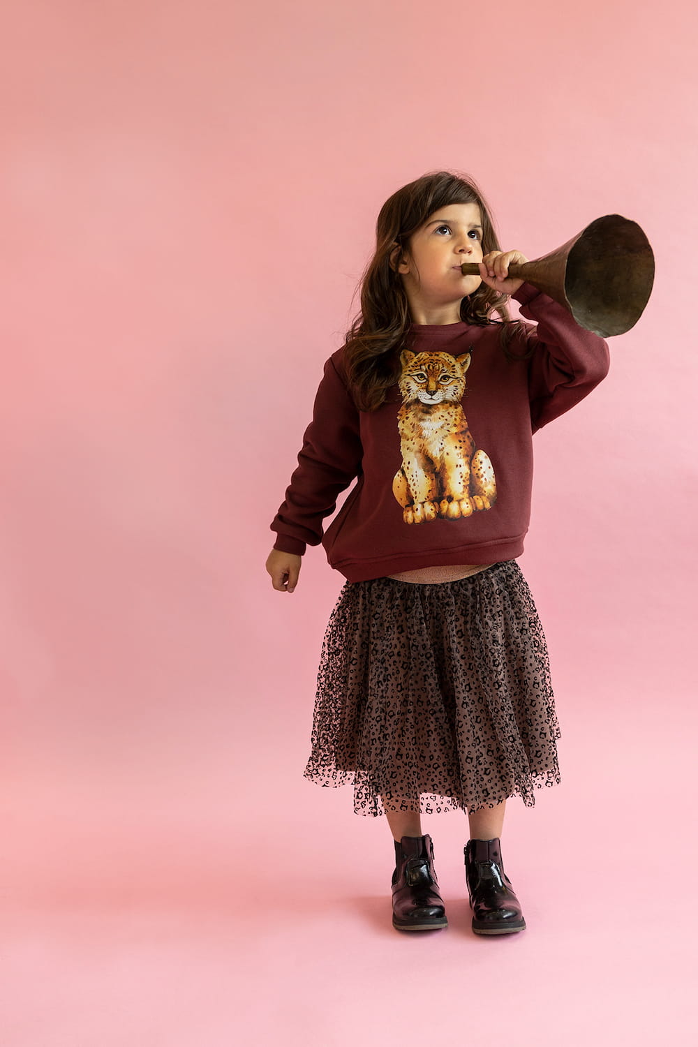 Bluza Kids z Rysiem Ciemny Burgund