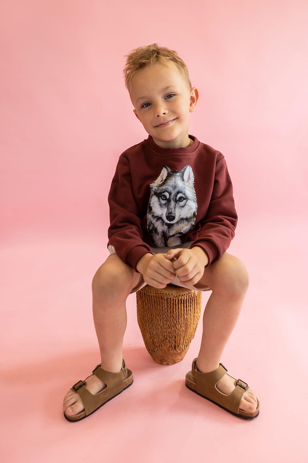 Bluza Kids z Wilkiem Ciemny Burgund
