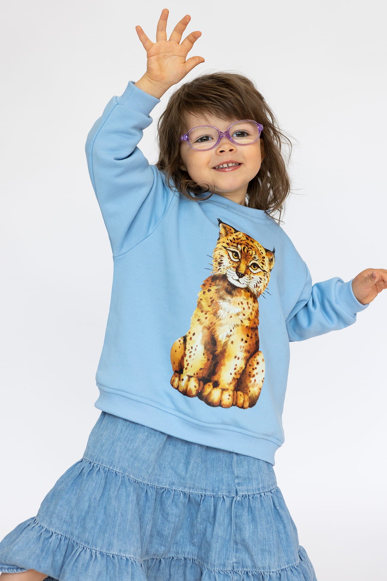 Bluza Kids z Rysiem Błękit