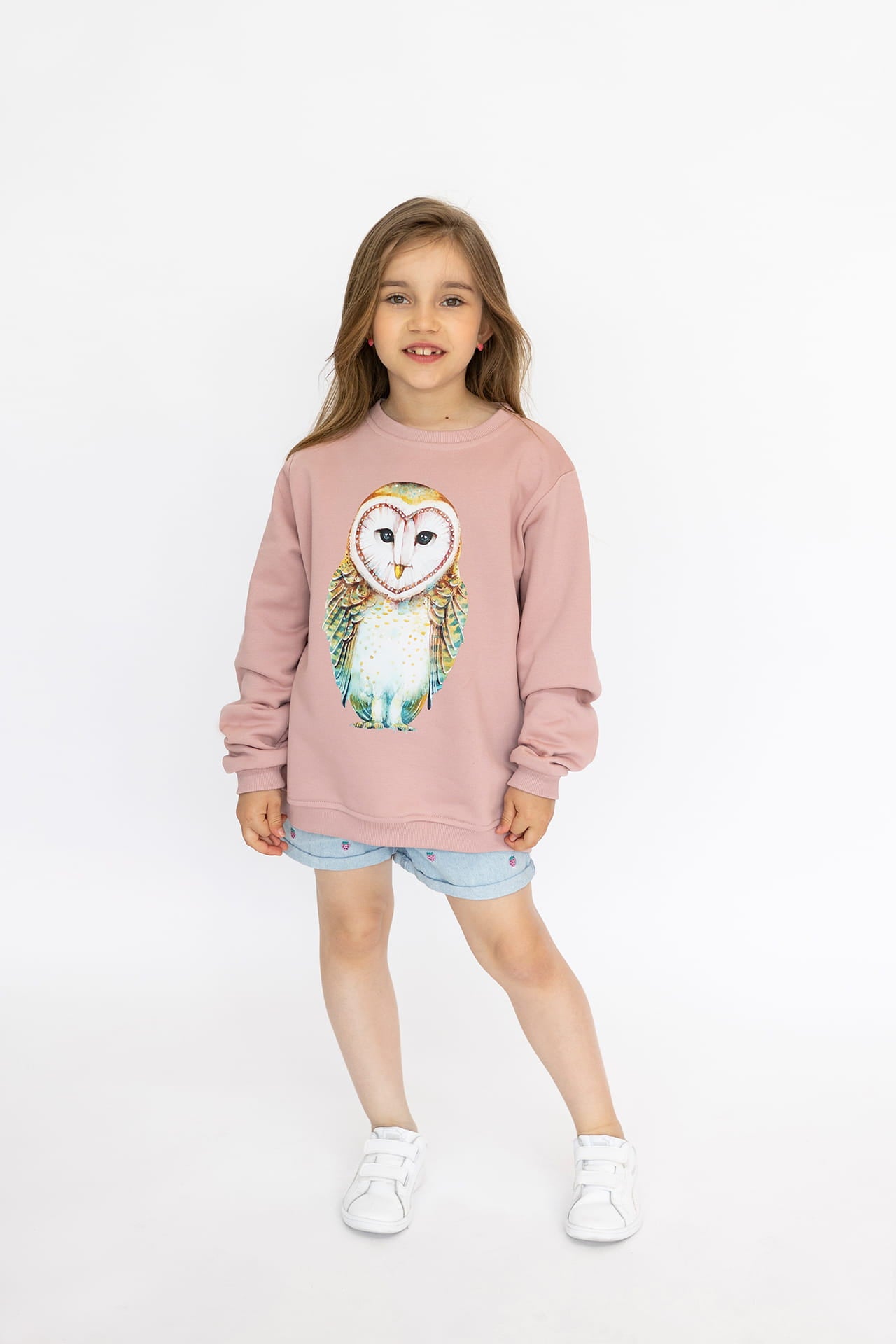 Bluza Kids z Sową Smoky Pink