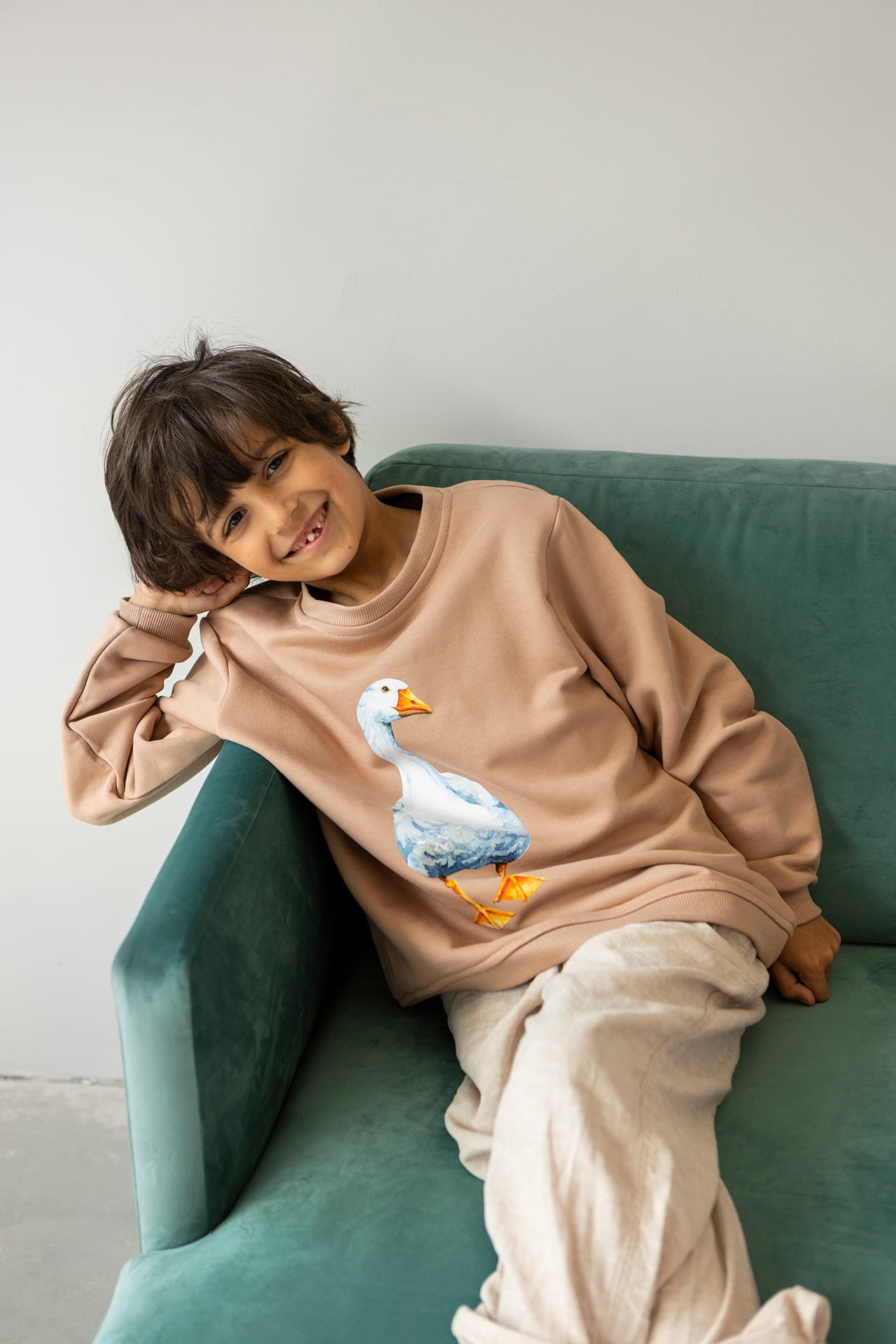 Bluza Kids z Gęsią Kawa z mlekiem