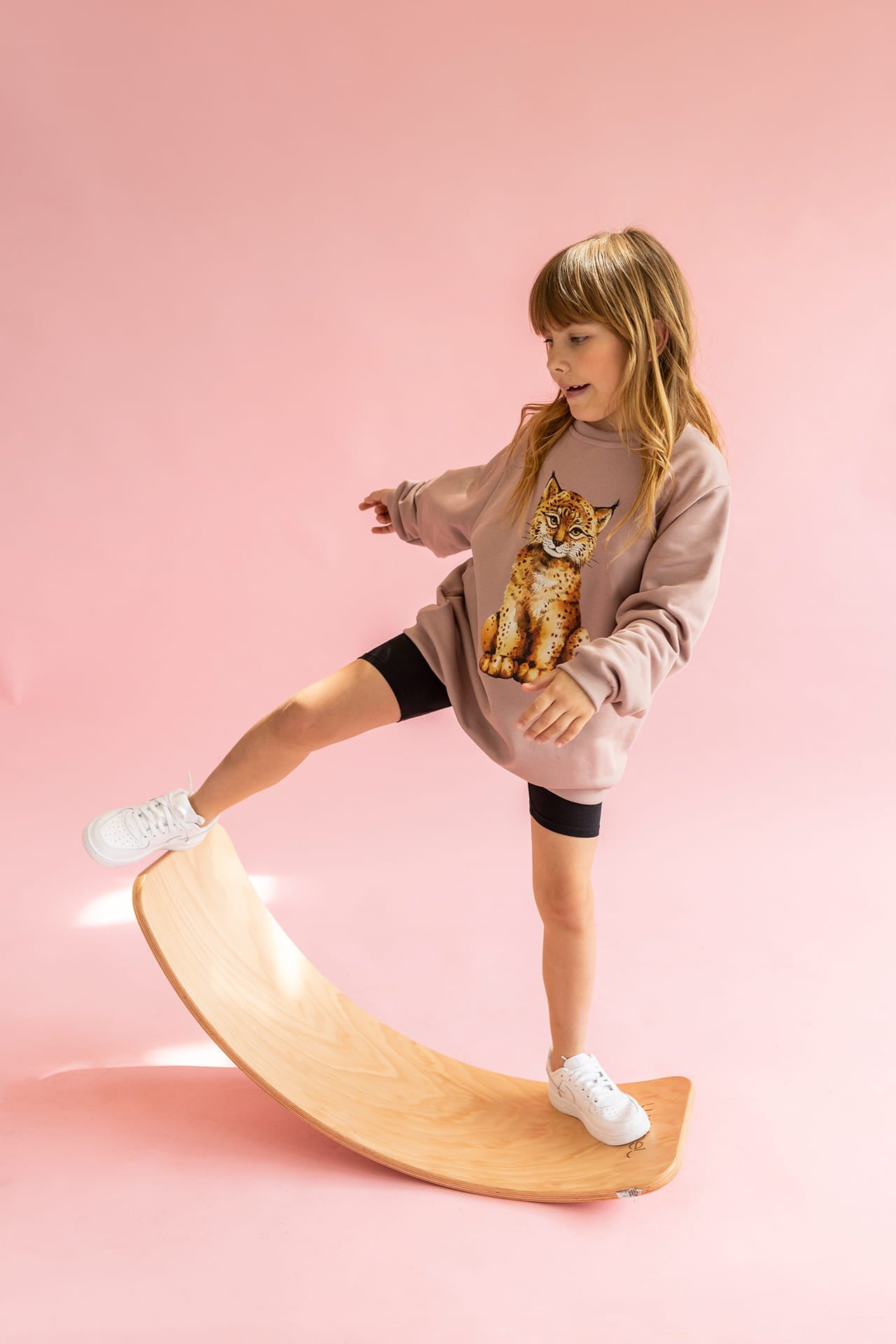 Bluza Kids z Rysiem Smoky Pink