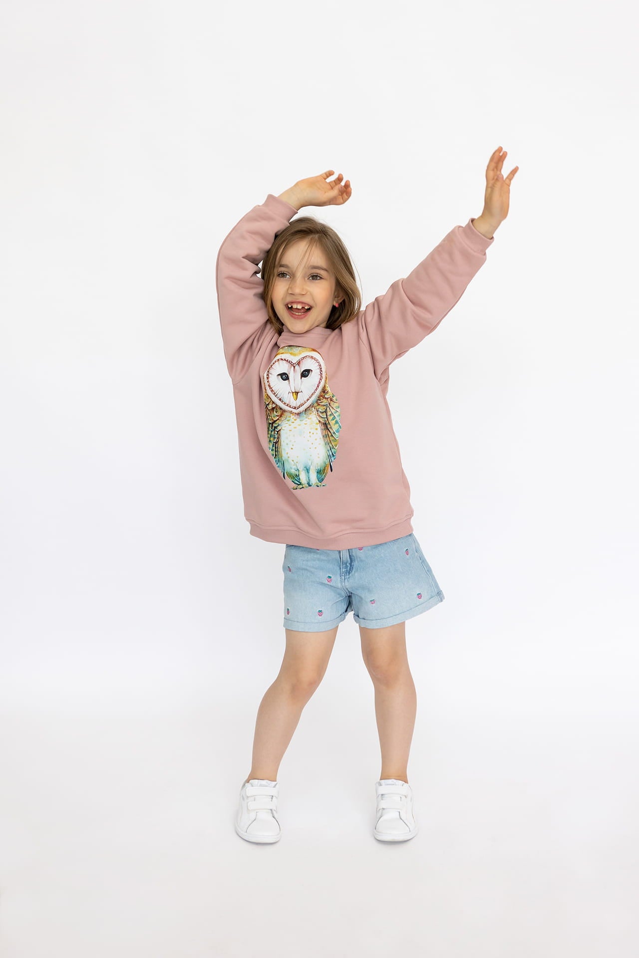 Bluza Kids z Sową Brudny Róż