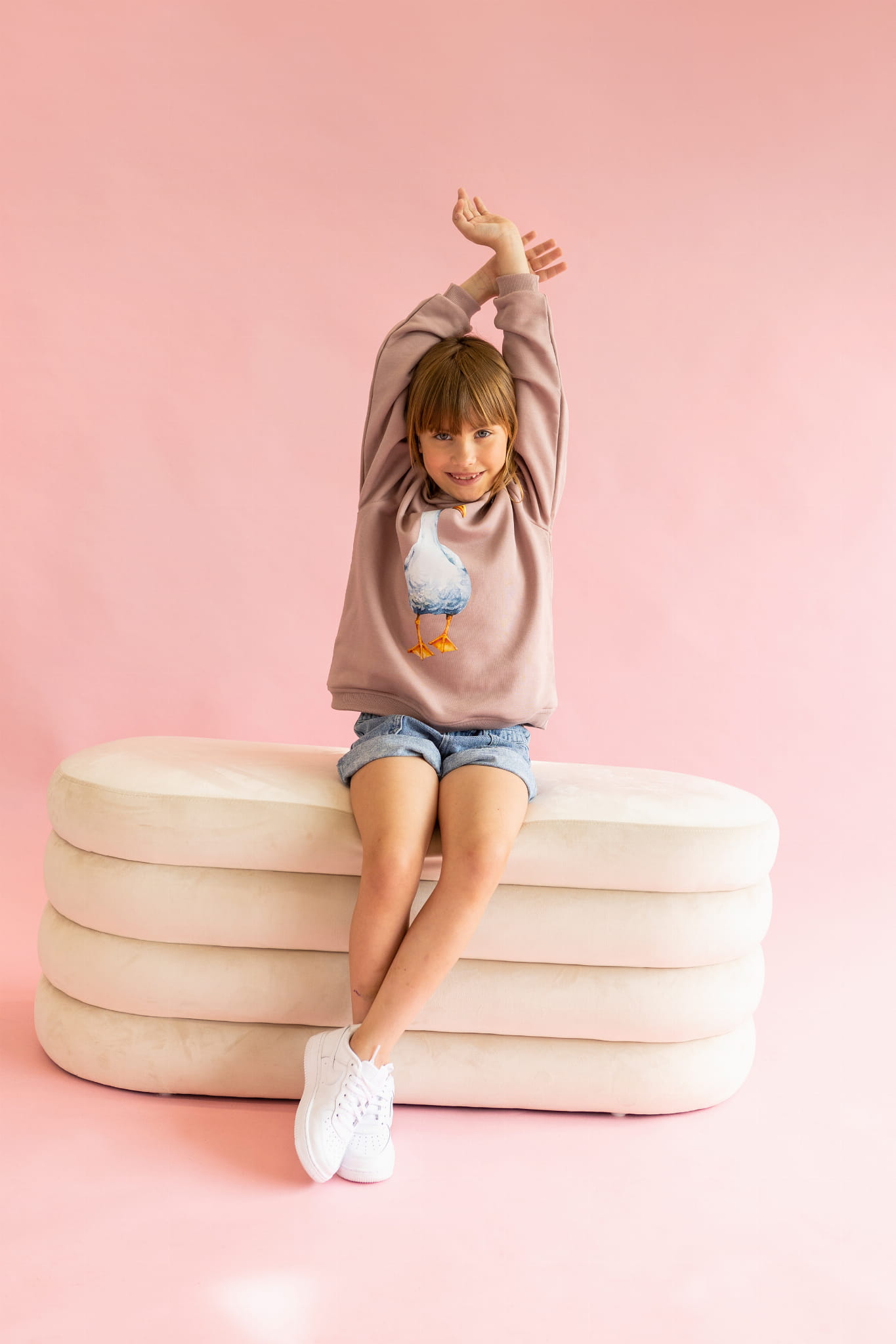 Bluza Kids z Gęsią Smoky Pink
