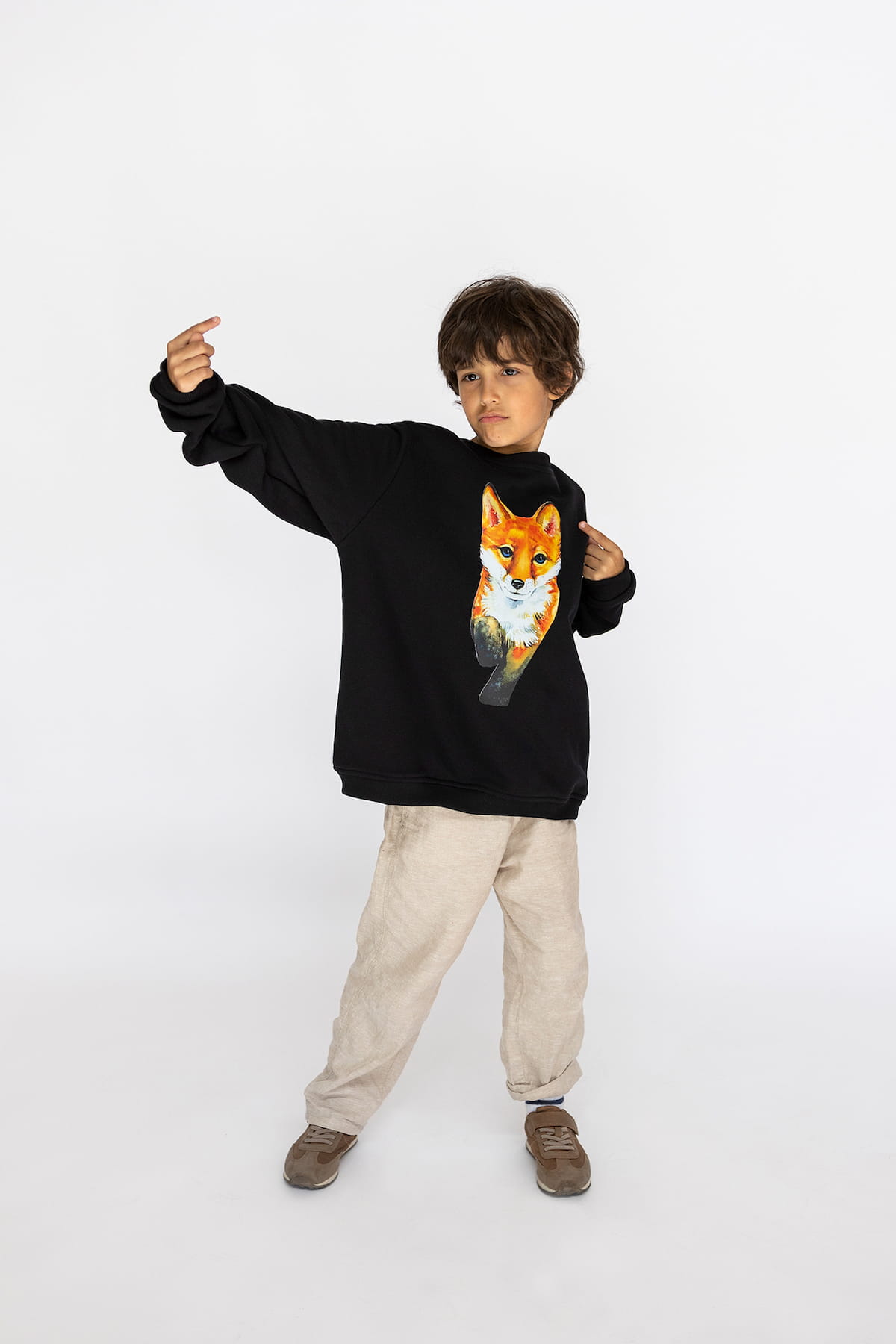 Bluza Kids z Lisem Czarna