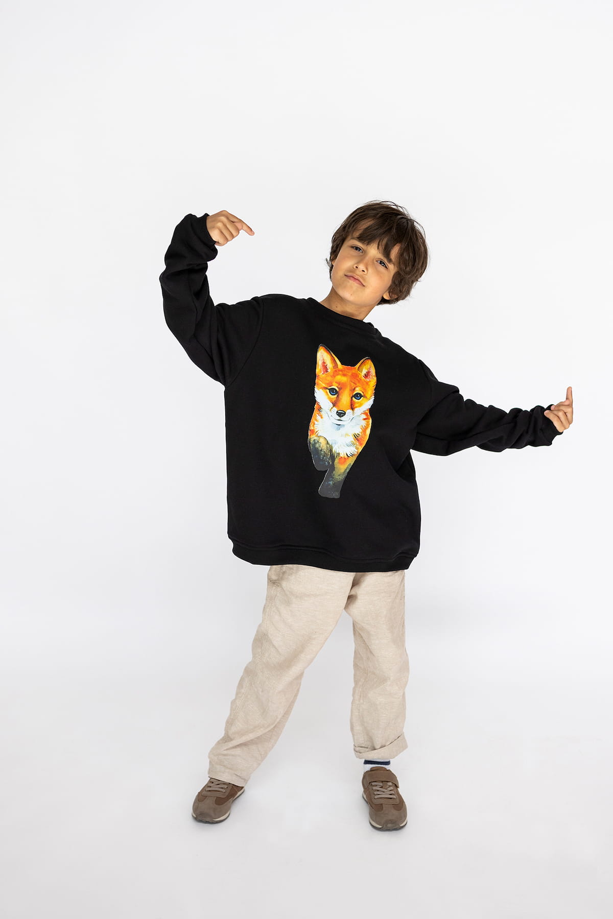 Bluza Kids z Lisem Czarna
