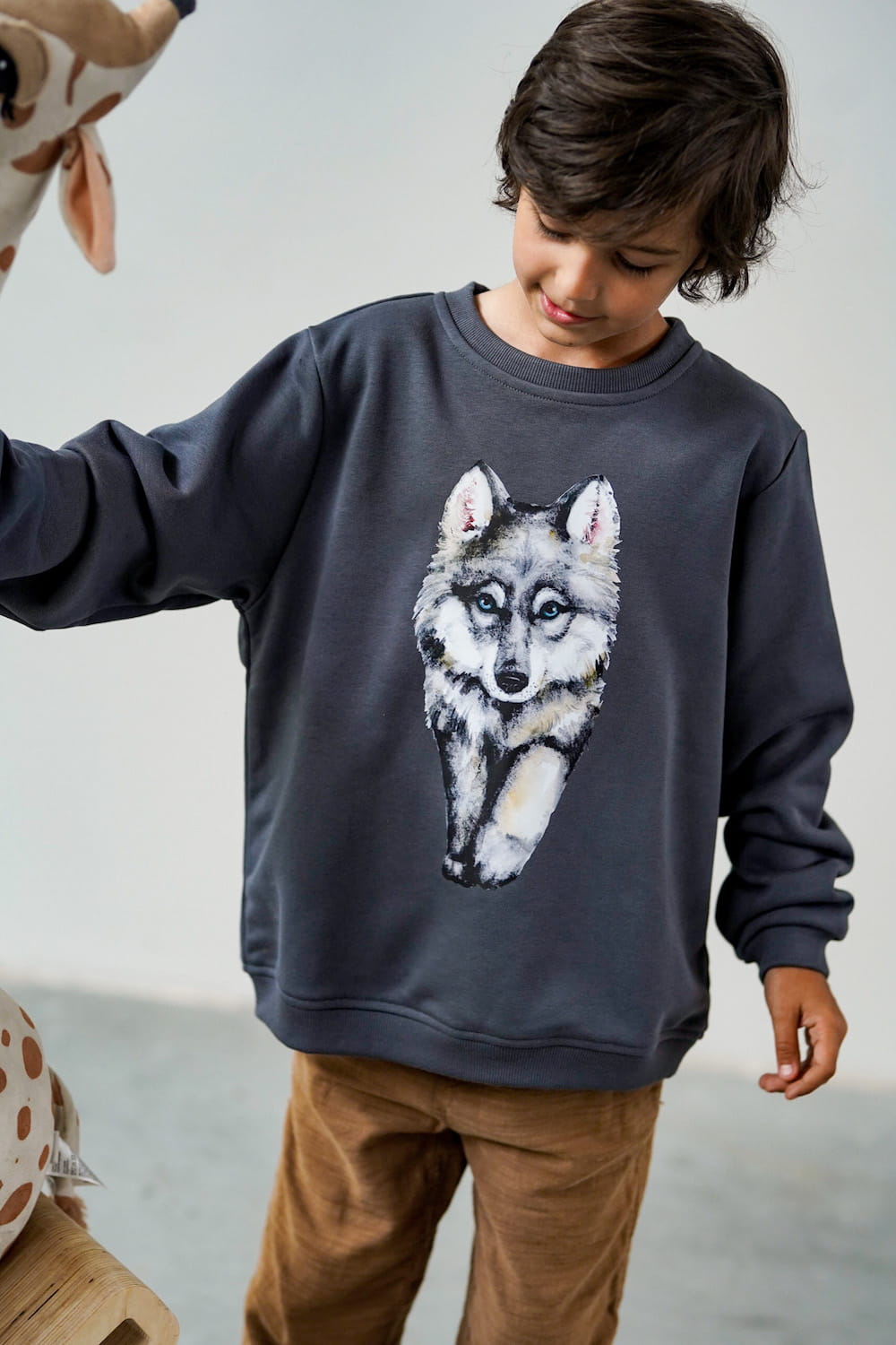 Bluza Kids z Wilkiem Zgaszony Granat