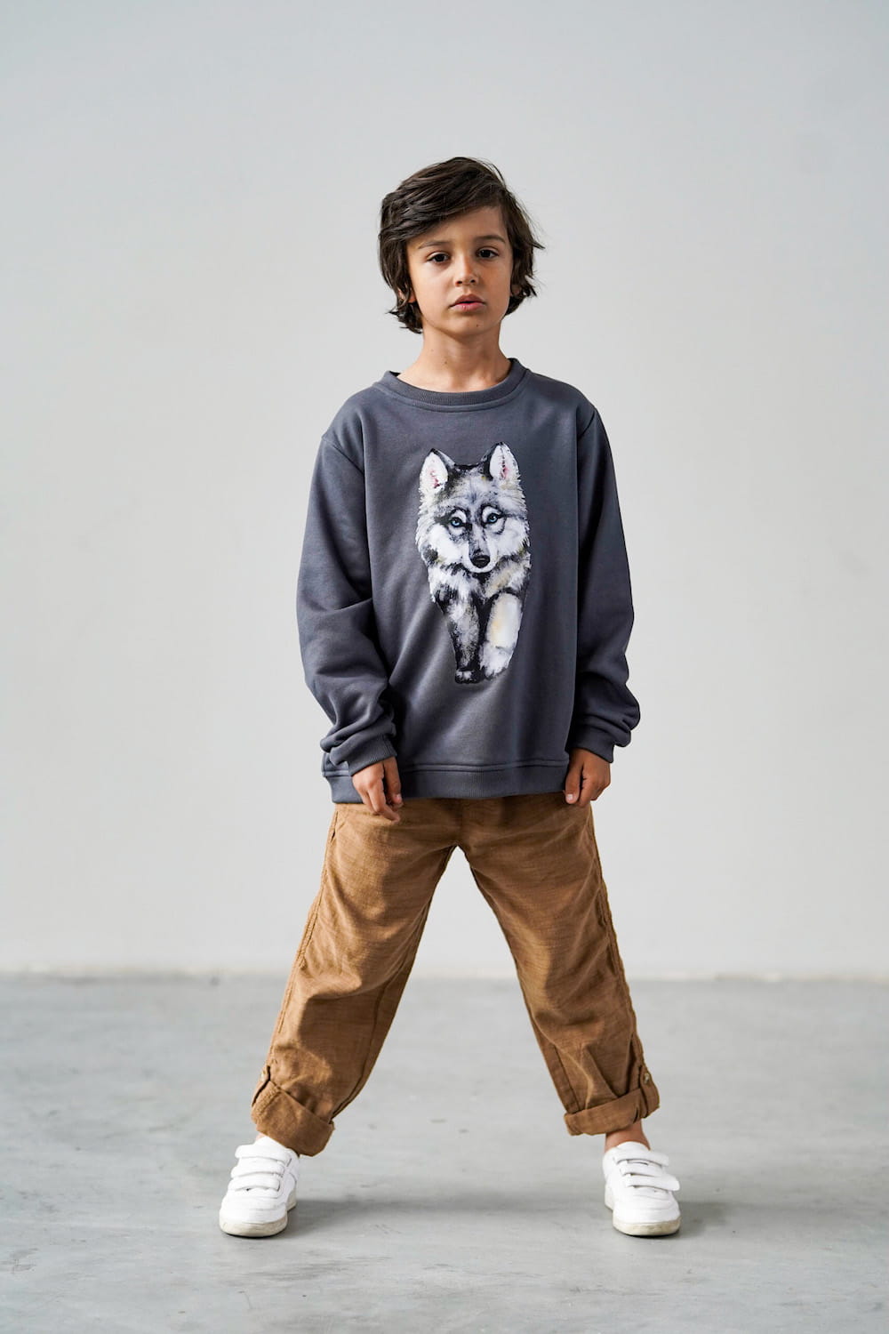 Bluza Kids z Wilkiem Zgaszony Granat