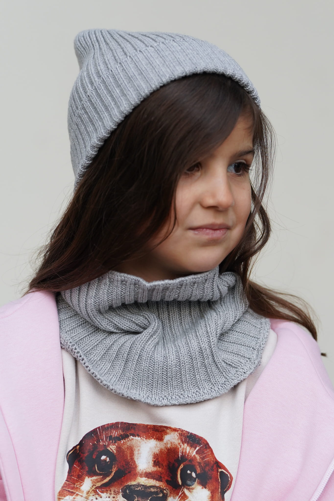 Komin Organic Szary Jasny Pastel