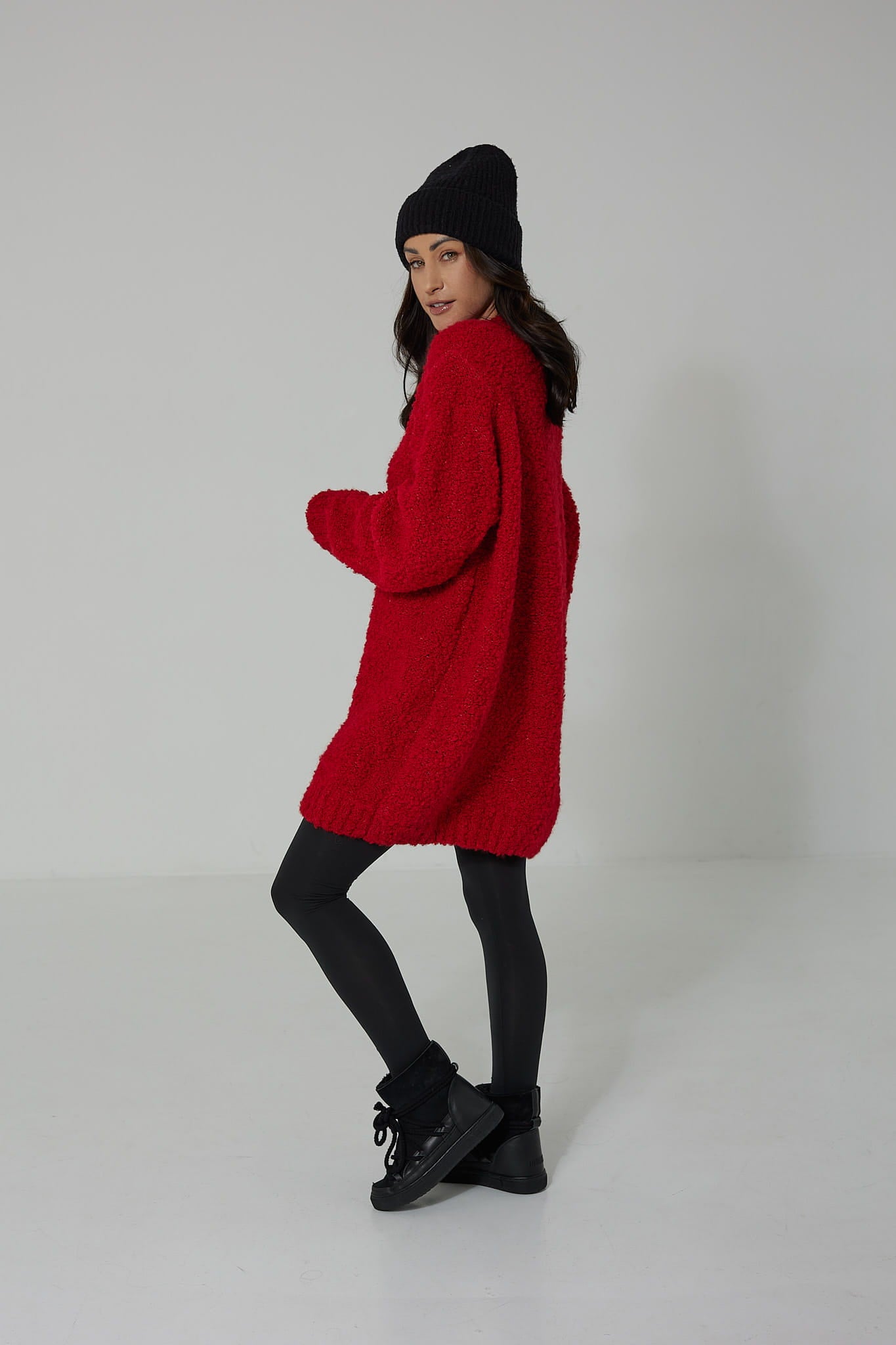Sweter Buckle Hug Long Czerwony