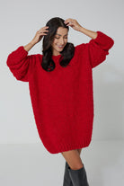 Sweter Buckle Hug Long Czerwony