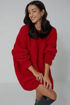 Sweter Buckle Hug Long Czerwony