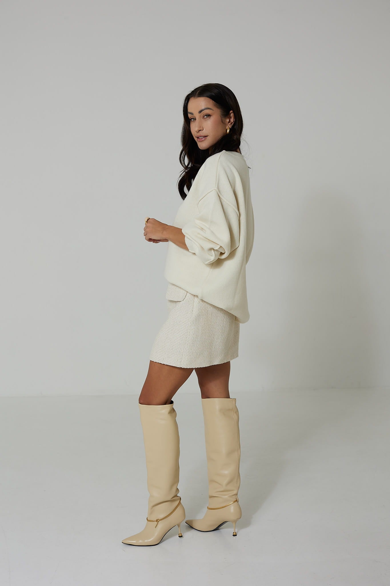 Sweter Cashmere Hug Ecru