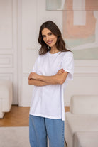 T-shirt Voilà Biały Stokrotki Białe
