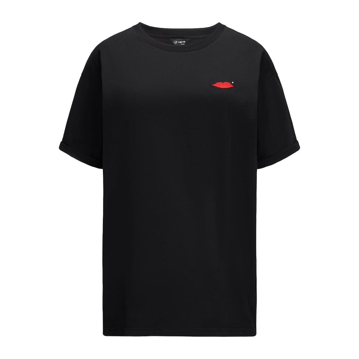 T-shirt Voilà Czarny Usta