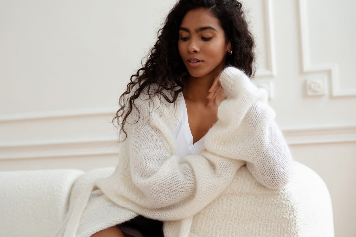 Kardigan Woollen far niente Biały