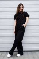 T-shirt Crop-Voilà Czarny Truskawki