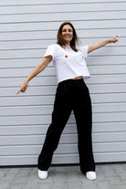 T-shirt Crop-Voilà Biały Truskawki