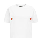 T-shirt Crop-Voilà Biały Truskawki