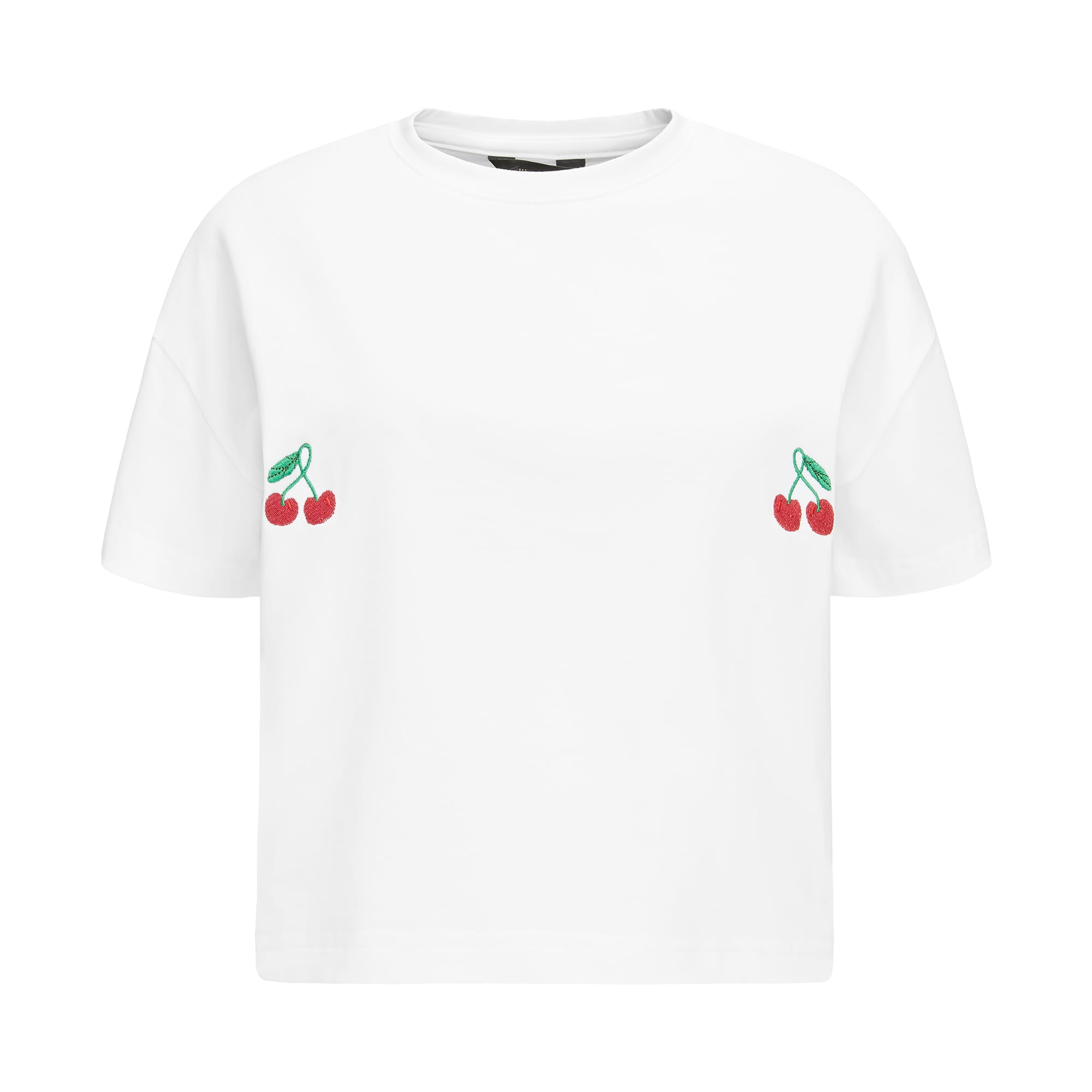 T-shirt Crop-Voilà Biały Wiśnie